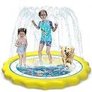 HITOP Kids Sprinklers for Outside, Splash Pad for Toddlers 3-in-1 60" Water Toys Gifts for 1 2 3 4 5 Year Old Boys Girls