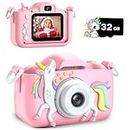 CADDLE & TOES Kids Camera for Boys Girls, 20MP 1080P Digital Video Camera for Kids, Christmas Birthday Gift for Boys and Girls Age (4+) to 12,Digital Camera (New-Rain-Pink)
