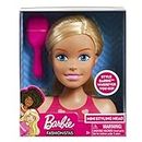 Just Play 2pc Barbie Doll Girls Mini Styling Head Pretend Play Dress Up Set,Blonde (JPMINSHDBAR1)