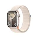 Apple Watch Series 9 [GPS] Smartwatch con Caja de Aluminio en Blanco Estrella de 41 mm y Correa Loop Deportiva Blanco Estrella. Monitor de entreno, App Oxígeno en Sangre, Neutro en Carbono