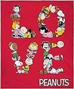 INTIMO Peanuts Love Charlie Brown Snoopy and Pals Letter Art Fleece Plush Throw Blanket