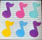 Vintage 80's LISA FRANK Sticker MUSIC NOTES Colorful NOTEBOOK 2X2