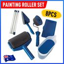 8PCS/Set Pro Paint Roller Brush Handle Flocked Edger Wall Painting Hand Tool AU