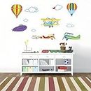 JAAMSO ROYALS DIY Colorful Airplane Wall Stickers for Kids, Wall Stickers for Kids Room, Kids Wall Stickers for Kids Room, Baby Room Decoration Items, Cartoon Wall Stickers (70 CM X 50 CM)
