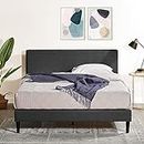 Zinus Liam Queen Bed Frame Platform / Bedroom Furniture/Dark Grey Fabric