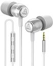 LUDOS Clamor Wired Earbuds in Ear Headphones with Microphone, Earphones with Mic and Volume Control, Memory Foam, Reinforced Cable, Bass Compatible with iPhone, Apple, iPad, Computer, Laptop, PC