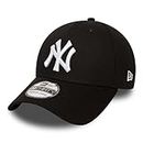 New Era Men's MLB Basic NY Yankees 39Thirty Stretch Back Baseball Cap,10145638, Black/White, L/XL