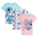 Disney Girls 3 Pack Lilo & Stitch T-Shirts (Pack of 3) 7-8 Years Multi