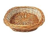 ALEENA CREATION Multipurpose Cane Wicker Baskets Uses for Marriage Gift Hamper, Flower, Chapati, Pooja, Shelf Baskets, (Squire shape cane basket, Size - 9 x 9 inch, Pack of 1)