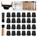 Chair Leg Floor Protectors Extra Small 24PCS - Furniture Felt Silicone Integrated Chair Foot Covers/Dark-Black/Clear - Protect Floors from Scratches,Reduce Noise