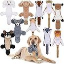 Sratte 10 Pcs Dog Squeaky Toys No Stuffing Pet Toys Crinkle Dog Toy for Aggressive Chewers Plush Teething Puppy Squeak Toys Animals Chew Toys for Small Medium Large Pets, 10 Styles(Delicate Style)