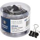 Business Source Small 3/4"Wide Binder Clips, Pack of 40