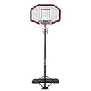 Pro Court Portable Basketball Hoop 6.5-10ft Height Adjustable Basketball Goal System 43Inch HDPE Backboard for Kids/Adults Indoor Outdoor