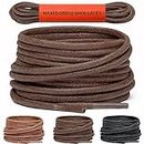 Miscly Waxed Thin Round Dress Shoelaces [1 Pair] 3/32″ Thin (36″, Dark Brown)
