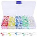 Mesee 750 Pieces 3mm Light Emitting Diodes 5 Colors Round LED Diode Assortment Kit for Arduino Electronic Components Parts LED Bulb Lamp, White/Yellow/Red/Blue/Green