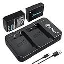 Artman NP-W126 NP-W126S Battery 2-Pack and Dual USB Charger Comptible with X-T2, X-T1, X-T3,X-A5,X-A3,X-A7,X-A10,X-A20,X-A2,X-A1,X-E3,X-E4, X-E2, X-E1,X-E2S, X100F,x100V,X-H1, X-M1, X-Pro2,X-Pro3 X-Pro1, X-T20, X-T10,X-T30,X-T100,X-T200,FinePix HS30EXR hs33exr camera