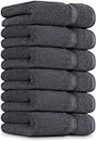 Utopia Towels - Toallas de Mano Grandes de algodón multipropósito para baño, Manos, Cara, Gimnasio y SPA - Dimensiones 41 cm x 71 cm - Paquete de 6 (Gris)