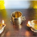 ABS METALS Brass Glossy finish para/pure brass para/Brass changazi/brass para for Pooja room decor/traditional para with cute handle/kerla handicrafts brass para