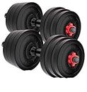 Amazon Brand - Symactive PVC 12 Kg Adjustable Dumbbells Fitness Kit for Full Body Workout (3 Kg x 4 PVC Weight, 14'' Dumbbell Rods Pair & Nuts)