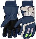 7-Mi Kids Winter Warm Water-Resistant Gloves for Skiing/Snowboarding/Cycling/Riding Outdoor Activities Children Mittens Best for 4 to 6 Years Old Navy