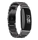 Chofit Replacement Bands intended for Fitbit Inspire 2 Strap, Adjustable Business Metal Stainless Steel Straps Wristband Bracelet Band Watch intended for Inspire 2 Fitness Tracker (Black)