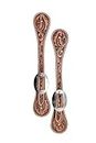 BLACK HOOF Floral Tooled Leather Spur Straps for Horse Riders | Western Men, Women, Adjustable Single Ply Spur Straps | Equestrian Accessories (Natural)
