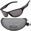 ZILLERATE Polarised Sunglasses for Men & Women, Polarized Sports Sun Glasses, Fishing Golf Running Driving Cycling Bike Sailing Skiing, UV400 Protection Safety Lenses, Wrap Around Men's Shades, Black
