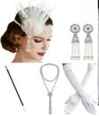 Palla epoca moderna anni '20 vintage piuma perla strass accessori capelli sposa