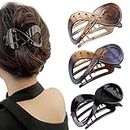 Kavya 3 Pcs Hair Claw Clip Hair Clips for Thick Hair Women, Non-Slip Hair Claws Black Hair Clips Large Claw Clip, Hair Accessories for Women and Girls