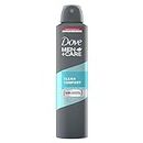 Dove Men+Care Clean Comfort Dry Spray Antiperspirant Unscented Aerosol Deodorant, Up To 48 hrs Protection From Sweat & Odour, Soothes & Moisturises Skin, Long-Lasting Crisp Fragrance, 250 ml