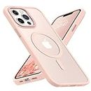 YINLAI Magnetic Case for iPhone 13 Pro Max Case, [Compatible with MagSafe] Skin-Friendly Touch Slim Shockproof Protective Phone Cases for iPhone 13 Pro Max 6.7", Translucent Matte Pink