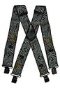 Heavy Duty Work & DIY Braces/Suspenders with Tools Design, 4cm, C. X-shape (Black Clips), 4cm