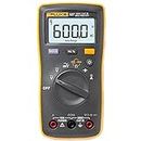 Fluke 107 Palm-sized CAT III Digital Multimeter Voltmeter 6000 Counts AC/DC Voltage Current Frequency Measurements Reliable & Safe Multifunctional Ohm Tester LCD Display