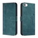 Trugox Wallet Case for Apple iPhone 8 / iPhone 7 / iPhone SE 2020 / 6S / 6 Phone Case Leather with Wallet Purse Credit Card Holder Stand Book Folio Flip Case Cover Women Shockproof - Blue Green