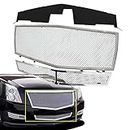AM&PM Front Grille Compatible with 2008-2013 Cadillac CTS Stainless Steel Mesh Grille Grill Insert Combo (Not For CTS-V or model with Adaptive Cruise Control), Chrome