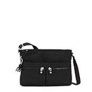 Kipling Women's New Angie Handbag, Lightweight Crossbody, Nylon Travel Bag, Black Noir