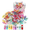 Otylzto Premium Plastic Clips, 100 Pcs with Box, Sewing Notions for Sewing Quilting Supplies Crafting Tools, Assorted Colors for Craft