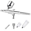 Airbrush Kit, Dual Action Airbrush Gun 0.3mm with 6cc 20cc 40cc Fluid Cup for Painting, Models, Cake Decorating, Nails Art, Makeup, Shoes, Clothes, Cookies, Crafts