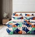 Cortina 140 TC 100% Microfiber Printed Double Bedsheet Set with Two Pillow Case | Queen Sheet Set|Breathable and Skin Friendly| (90x100 Inches, Polka - Multicolor)