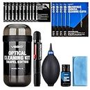 VSGO DKL-15 UES DSL Camera Lens Cleaning Kits: Lens Cleaner, Lens Pen, Microfiber Lens Cleaning Cloth, Air Blower, Wet Wipe, Suede Screen Cloth and Waterproof Bottle Container, Black