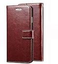 Leather Wallet Flip Cover Case for Samsung Galaxy Note 8 (Brown)