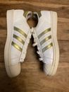 Adidas Superstar Youth Womans Trainers White Gold UK 5 EUR 38 RRP 105 EUR VGC