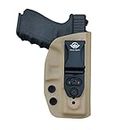 IWB Tactical KYDEX Gun Holster Custom Fits: Glock 19 19X / Glock 23 / Glock 25 / Glock 32 / Glock 45 (Gen 1-5) Cz P10 Funda Pistola Case Inside Concealed Carry Holster Guns Accessories (Tan, Right)
