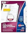 Avery Ready Index Table of Contents Dividers for Laser and Ink Jet Printers, 5-Tab Set (11075)