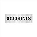 Accounts Acrylic sign board 12 x 4 inches 2mm thick Silver Color