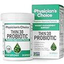 Physician's CHOICE Probiotics for Weight Management & Bloating - 6 Probiotic Strains - Prebiotics - Key ingredient Cayenne & Green Tea - Supports Gut Health - Weight Management for Women & Men - 30 CT