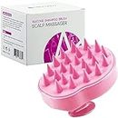 Ethradia Scalp Massager, Hair Shower Brush, Siliscrub Shampoo Brush, Hair Scalp Brush, Hair Products With Soft Silicon Brush Head For Women/Men/Childs/Pets (Pink)