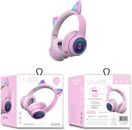 Wireless Cat Ear Headphones Bluetooth Headset LED Earphone Kids Children Gifts P