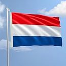 Bandera Holandesa de 150 x 220 cm de poliéster náutico de 115 g/m², con doble pliegue perimetral, cuerda y revestimiento,apto tanto para interior como para exterior. Fabricado en Italia.