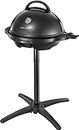 George Foreman Indoor Outdoor BBQ Electric Grill [1500cm2 cooking surface, Variable temperature control & viewing gauge, Use with or without stand, Easy clean removable plate, Drip tray] Black 22460